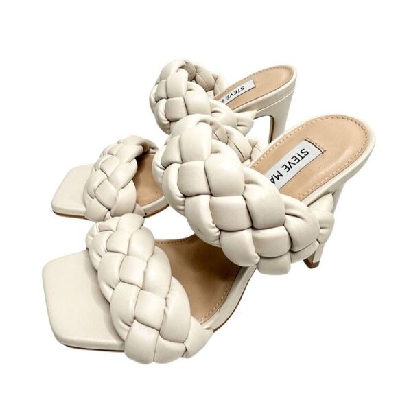 Steve Madden Shoes - Steve Madden Sandals Womens Size 6 Cream Kenley Slip On Shoes NEW